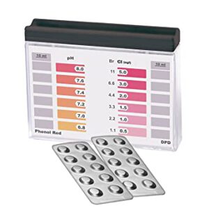 Wassertester Rapid Methode, Chlor pH, mit 20 Testtabletten, 10 x Phenol Red und 10 DPD1, Anzeige von 12 verschiedenen Messwerten