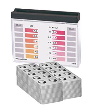 Wassertester Rapid Methode, Chlor pH, mit 400 Testtabletten, 200 x Phenol Red und 200 DPD1, Anzeige von 12 verschiedenen Messwerten