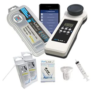 Special Edition: 13 in 1 PoolLab 1.0 Photometer - neue Version - elektronischer Wassertester - Photometer mit 70 Testtabletten und EXTRA Refill Pack