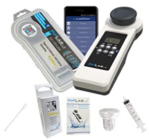 MediMuc Special Edition: 13 in 1 PoolLab 1.0 Photometer elektronischer Wassertester - Photometer mit 70 Testtabletten und EXTRA Küvette