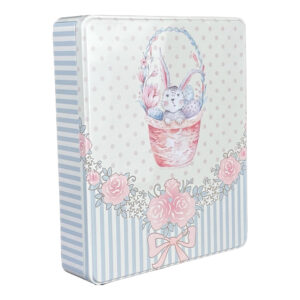 Osterdose: Hase mit Blumen