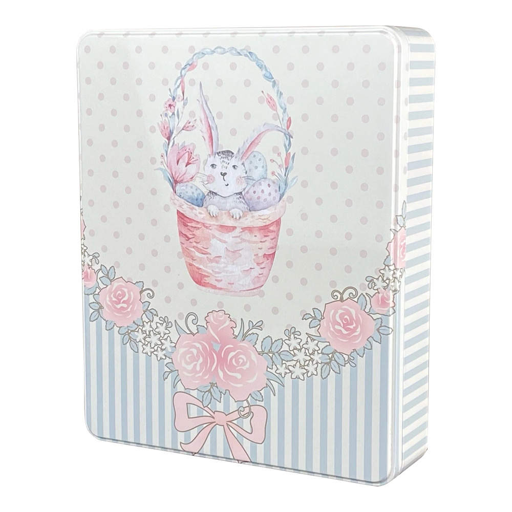 Osterdose: Hase mit Blumen