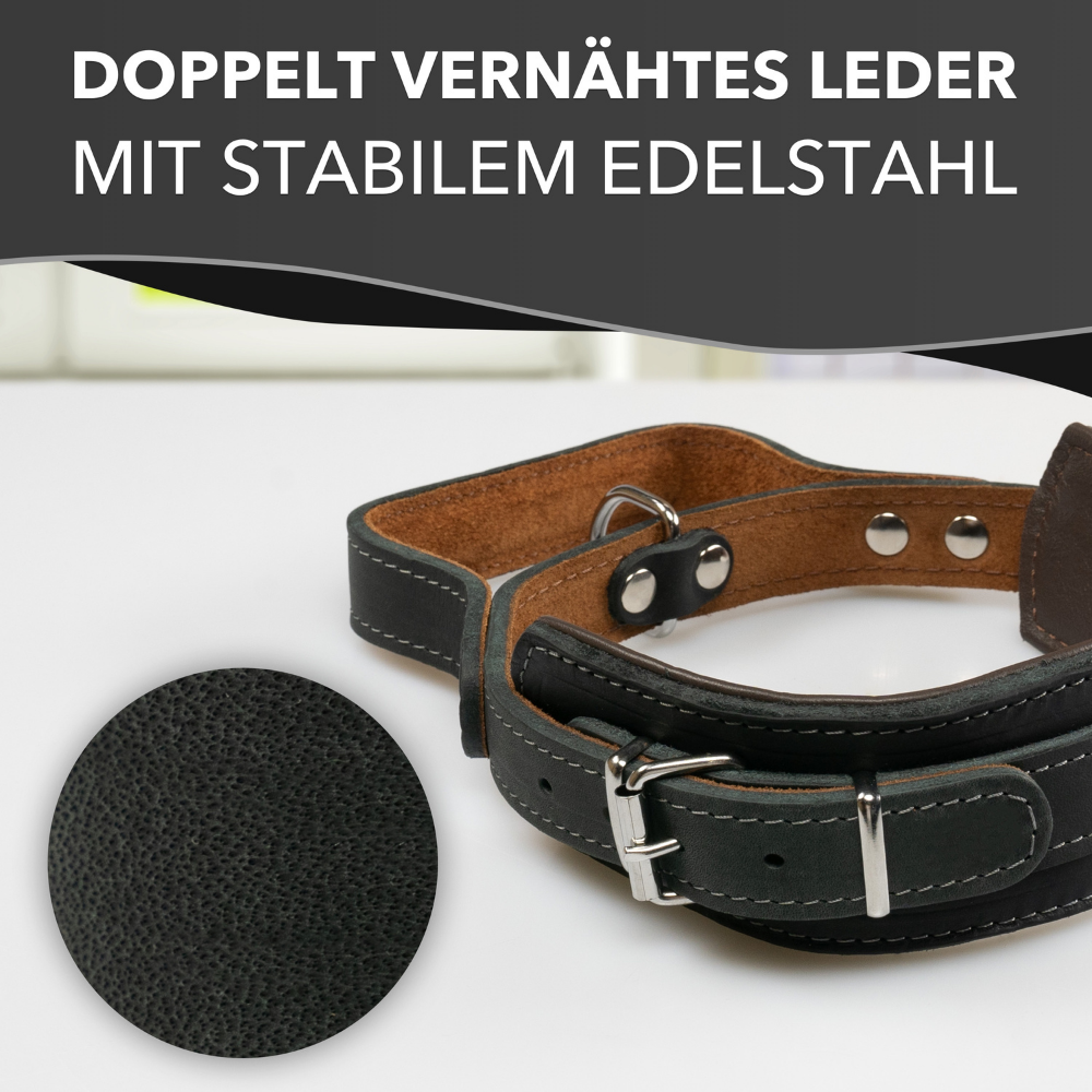 Hundehalsband mit Griff aus Leder – Bild 6