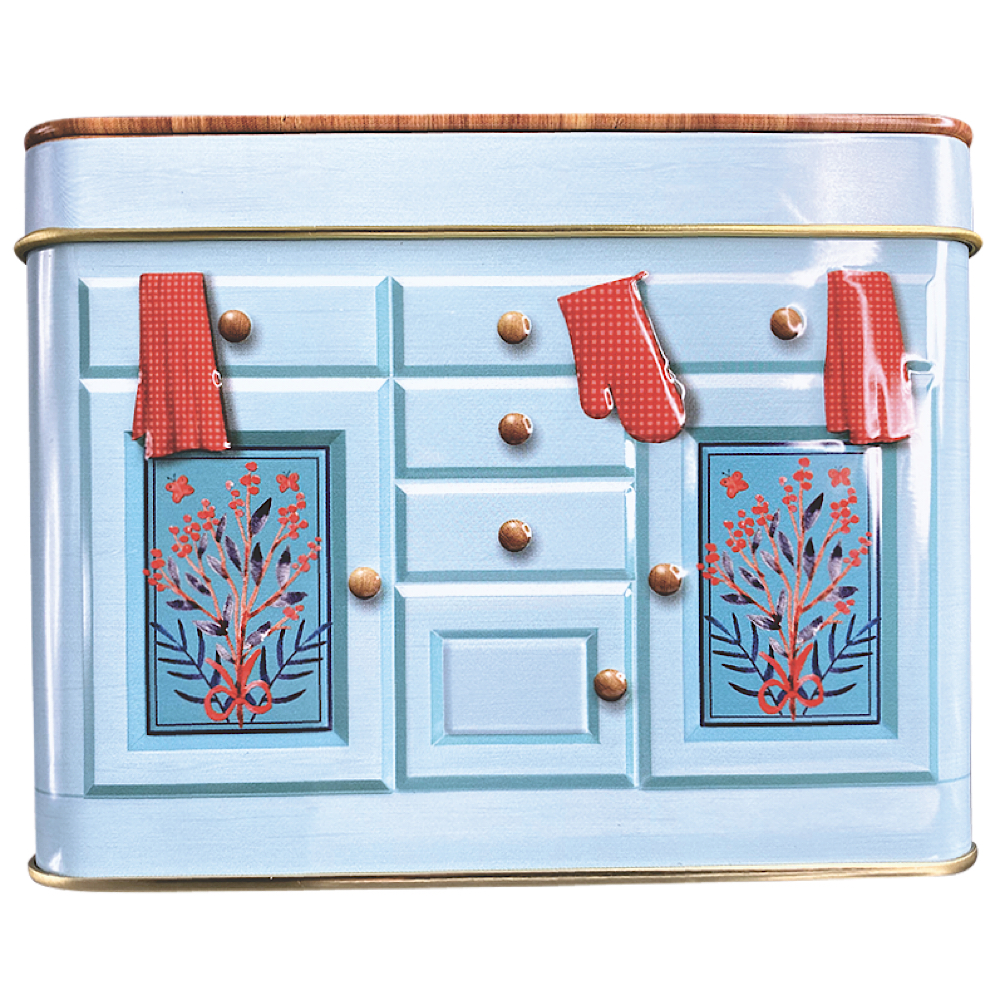 Buffet Cup Cake – die aufklappbare Rückwand gibt der Dose eine sehr dekorative und zusätzliche Dimension