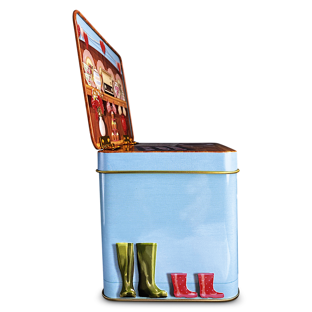 Buffet Cup Cake - die aufklappbare Rückwand gibt der Dose eine sehr dekorative und zusätzliche Dimension – Bild 3