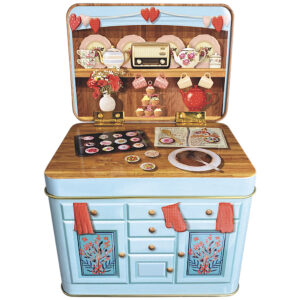 Buffet Cup Cake - die aufklappbare Rückwand gibt der Dose eine sehr dekorative und zusätzliche Dimension