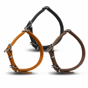 Rund & Weich Zugstopp Hundehalsband Lederhalsband mit Zugbegrenzung und verstellbarer Schnalle