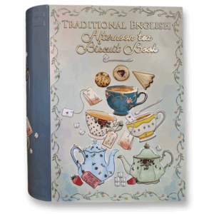 Große Buchdose Tea Book Aufbewahrungsdose, Weihnachtsdose, aufwändig geprägt und bedruckt