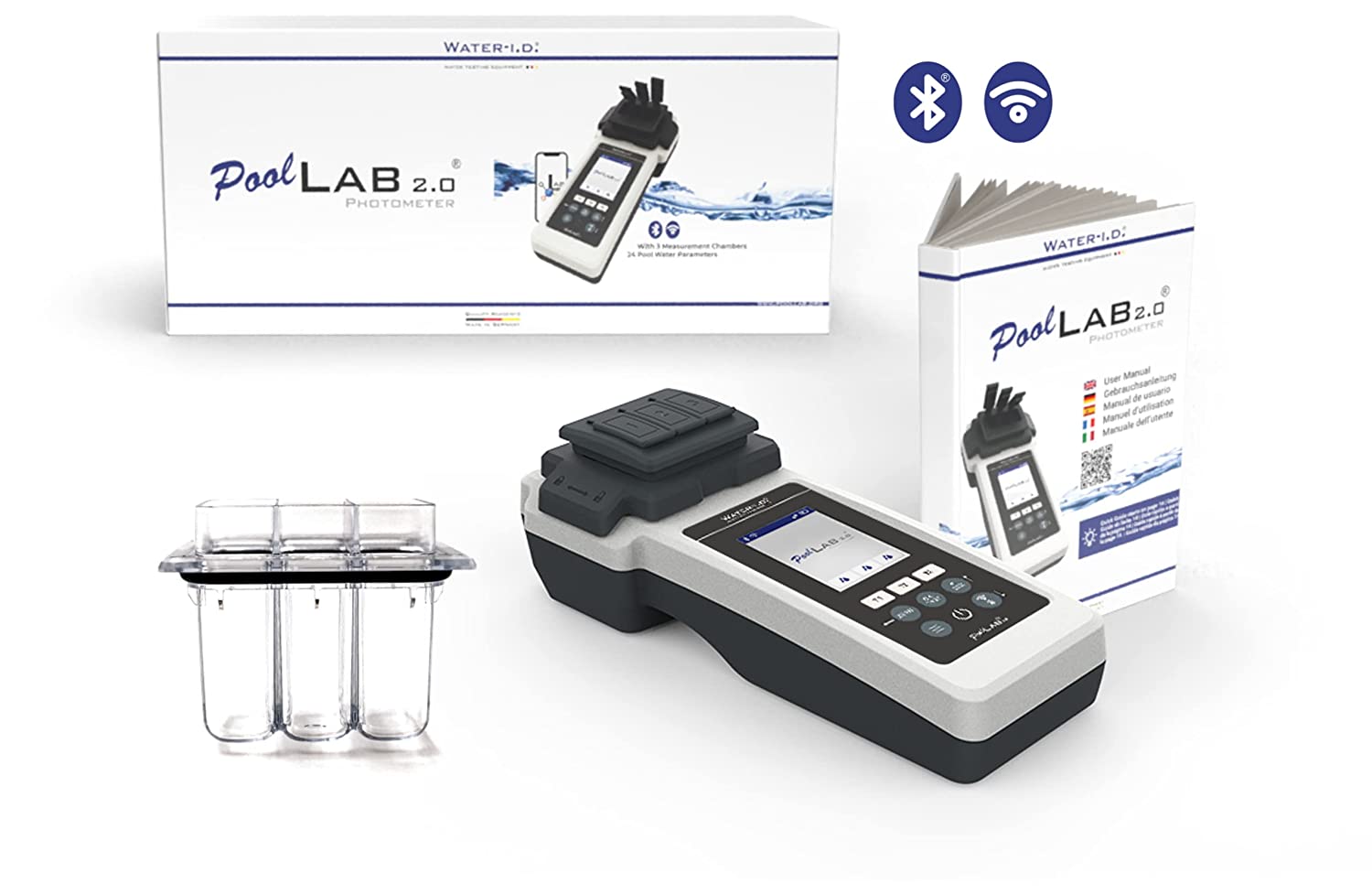 PoolLab 2.0 mit 70 Testtabletten und “EXTRA Küvette” Special Edition für MediMuc