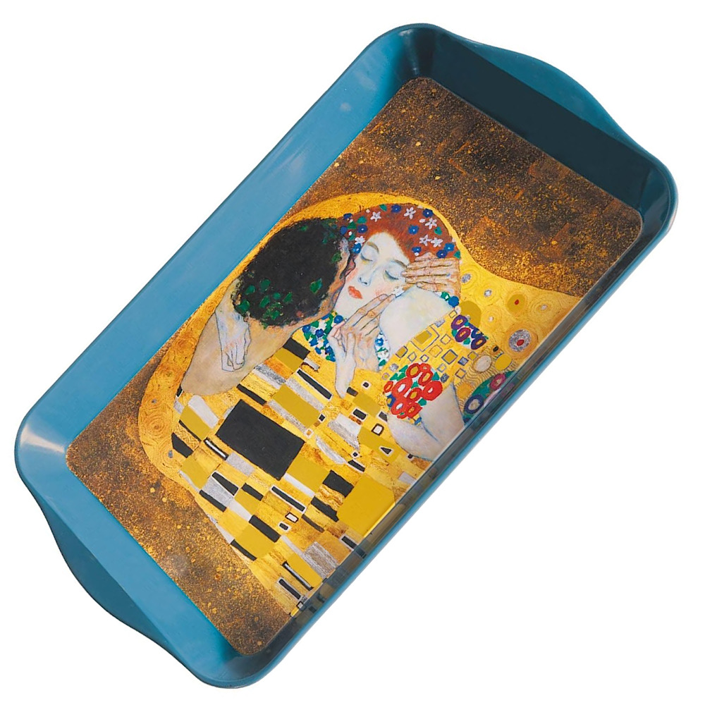 kleines Tablett von Fridolin – Metall – Künstler: Gustav Klimt – Motiv: Der Kuss