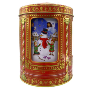 Spieluhrdose Engel und Wichtel - Weihnachtsdose, Aufbewahrungsdose, Keksdose, Blechdose, Lebensmittelecht vol. 0,75l