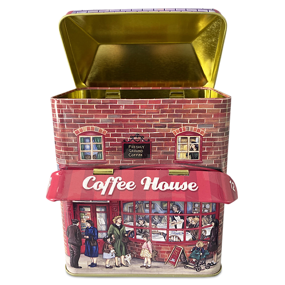 Geschenkdose: Kleines Haus Coffee mit Vordach