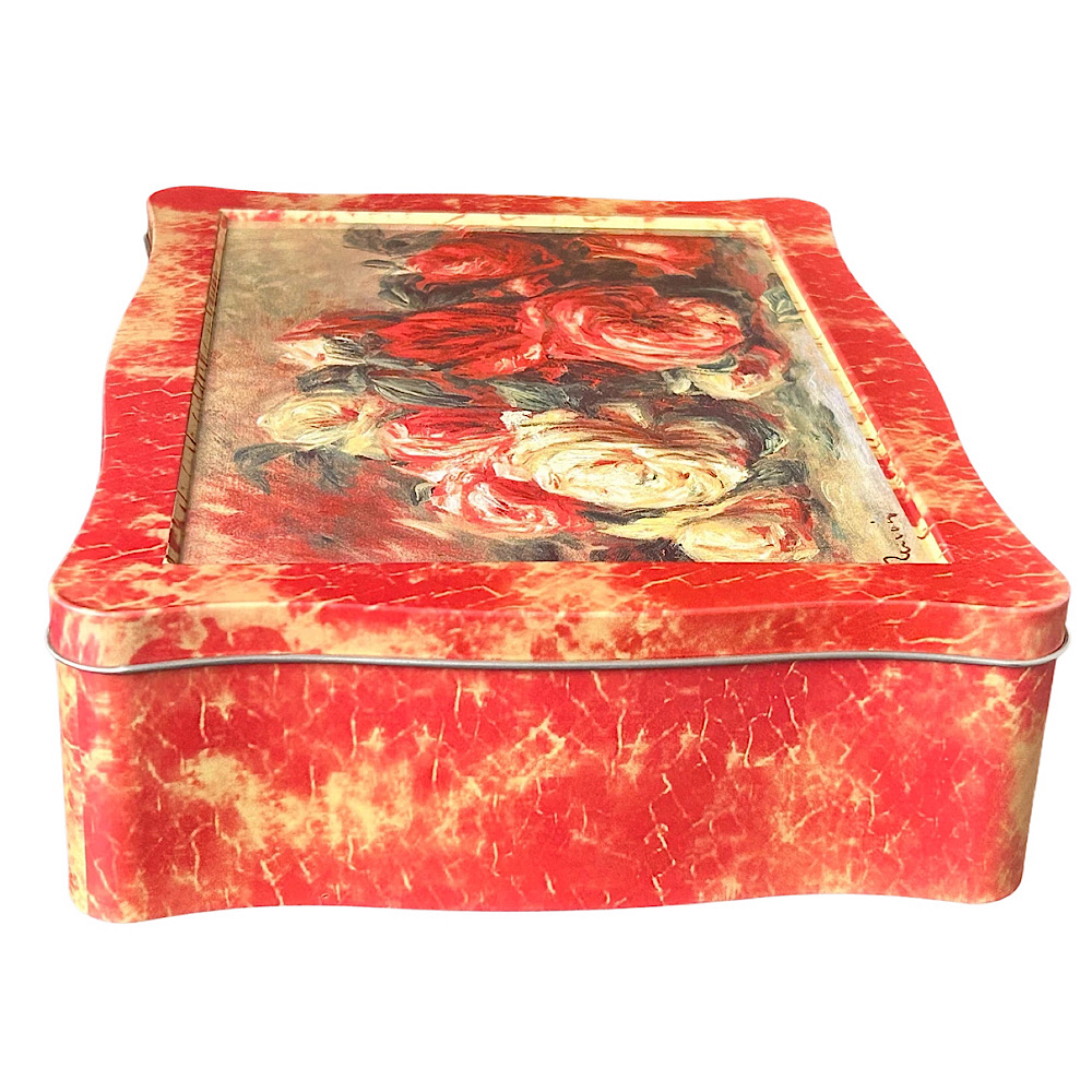 Rosendose - Geschenkdose, Gebäckdose mit Rosengemälde des Malers Renoir – Bild 4