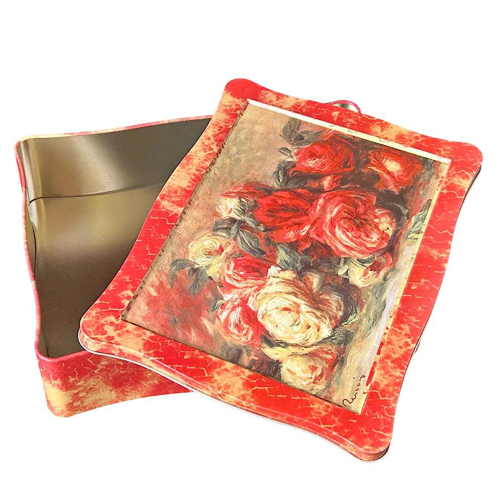 Rosendose - Geschenkdose, Gebäckdose mit Rosengemälde des Malers Renoir – Bild 5