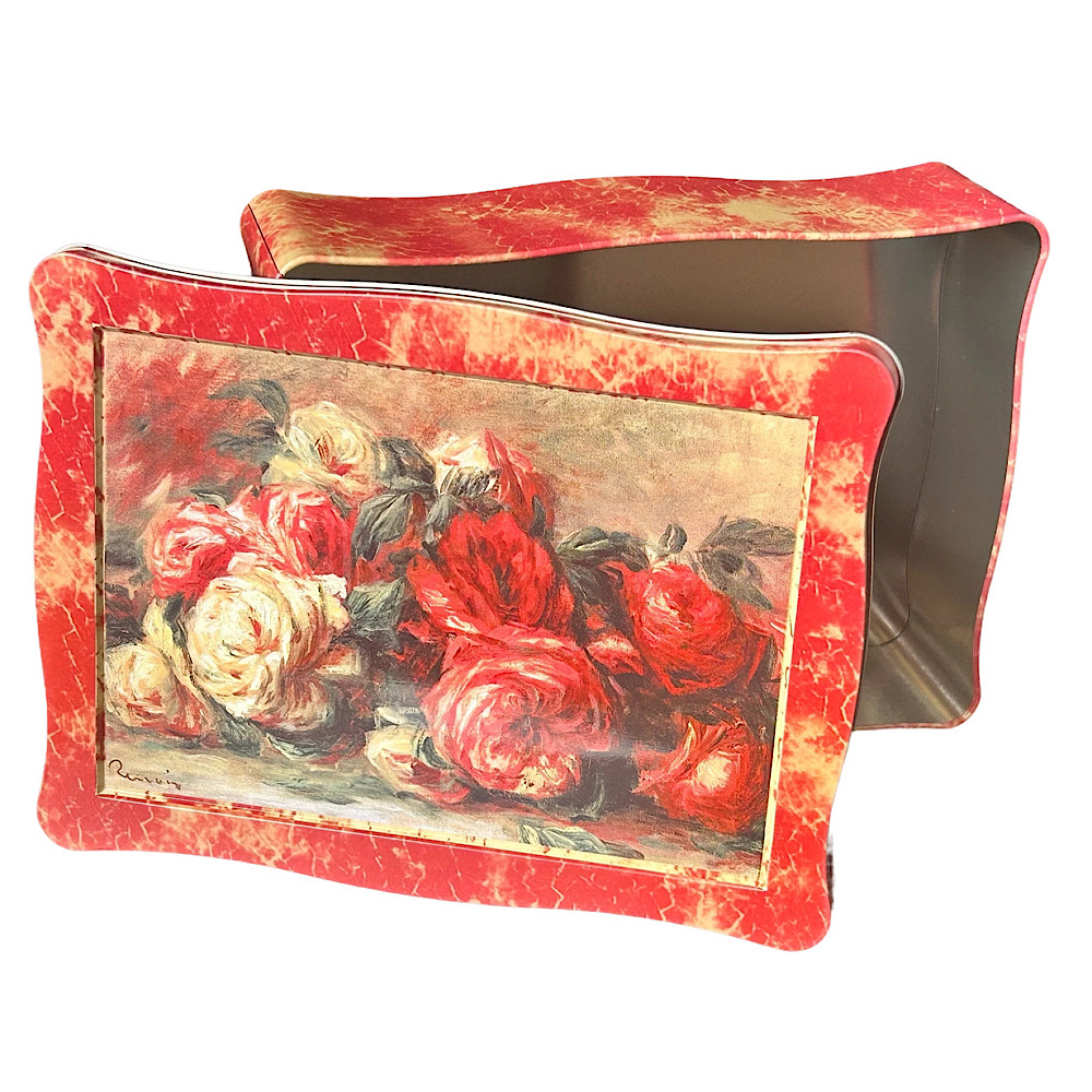 Rosendose - Geschenkdose, Gebäckdose mit Rosengemälde des Malers Renoir – Bild 7
