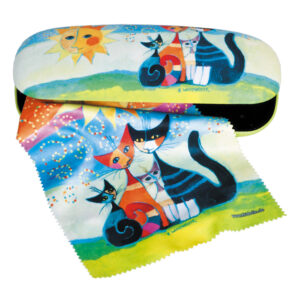 Momenti De Felicita - Brillenetui Hardcase mit Stoffbezug und Reinigungstuch aus Mikrofaser von Fridolin