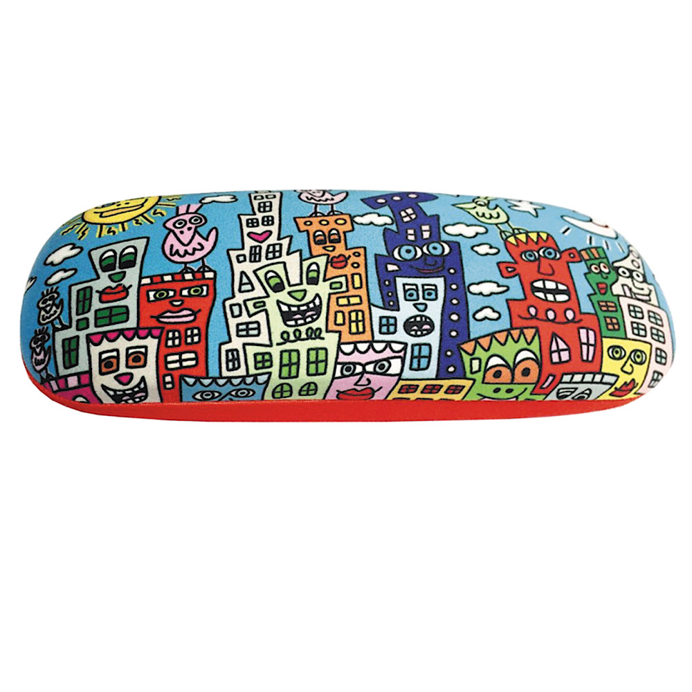 Summer in The City – Brillenetui Hardcase mit Stoffbezug und Reinigungstuch aus Mikrofaser von Fridolin