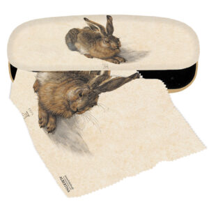 Feldhase - Brillenetui Hardcase mit Stoffbezug und Reinigungstuch aus Mikrofaser von Fridolin