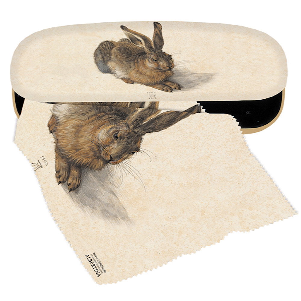 Feldhase – Brillenetui Hardcase mit Stoffbezug und Reinigungstuch aus Mikrofaser von Fridolin