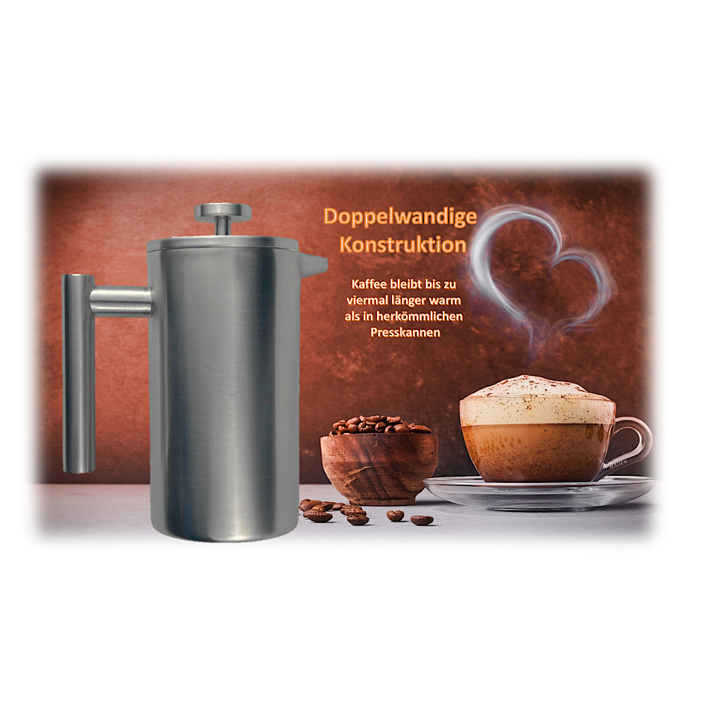 MediMuc Thermo French Press Fine 0,8L – Genießen Sie länger heißen Kaffee in stilvoller Eleganz