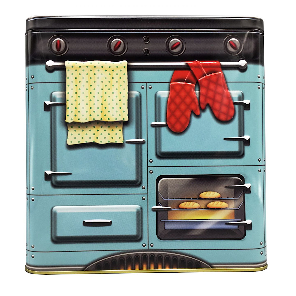 Nostalgischer Backofen beige oder blau - Dose in Form eines nostalgischen Backofens mit vielen Details - Keksdose, Blechdose – Bild 9