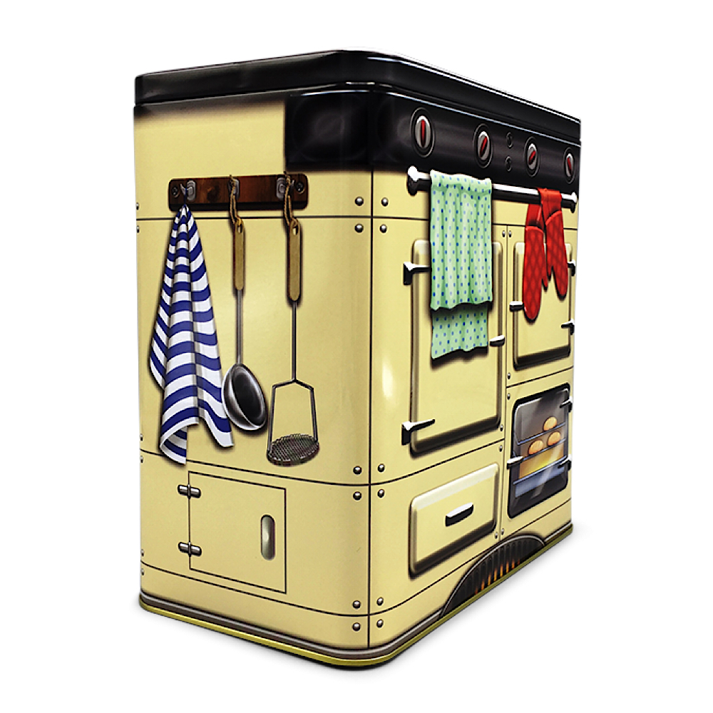 Nostalgischer Backofen beige oder blau - Dose in Form eines nostalgischen Backofens mit vielen Details - Keksdose, Blechdose – Bild 6