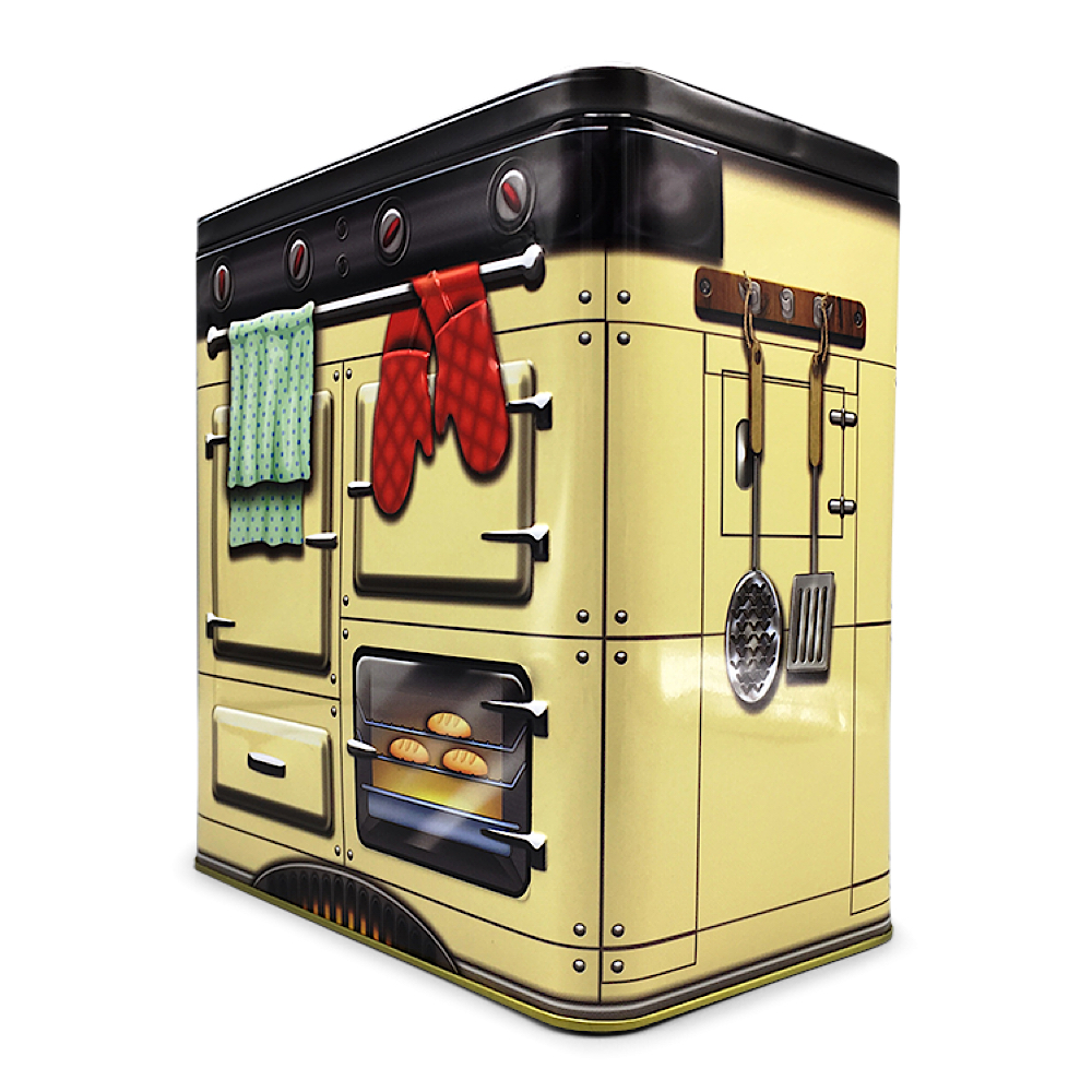 Nostalgischer Backofen beige oder blau - Dose in Form eines nostalgischen Backofens mit vielen Details - Keksdose, Blechdose – Bild 5