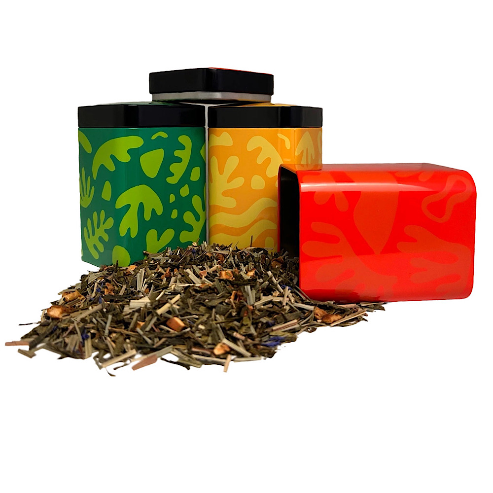 Teedose Opera je 100g - 3er Set - Bunt mit modernen Mustern aufwendig lackiert, festschließender Deckel - Kaffeedose – Bild 2