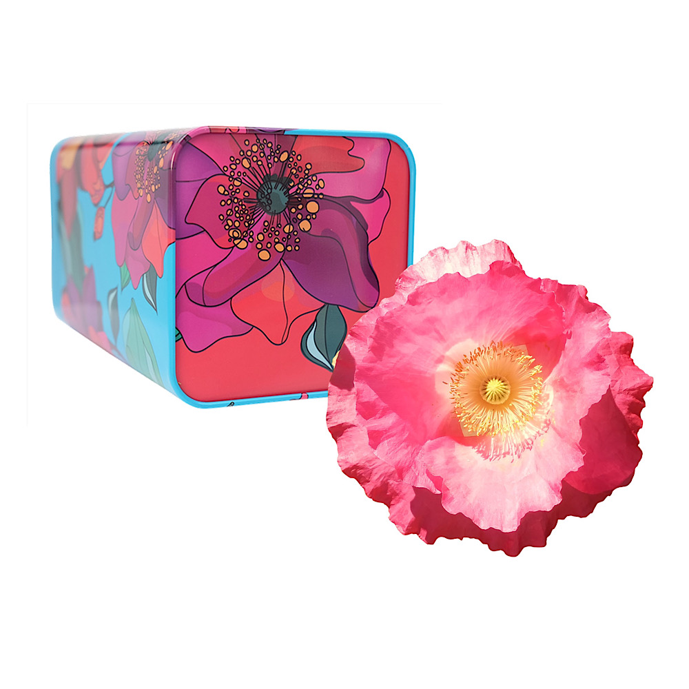 Teedose Poppy je 100g - 2er Set - mit floralen Motiven aufwendig lackiert, Stülpdeckel - Kaffeedose – Bild 3
