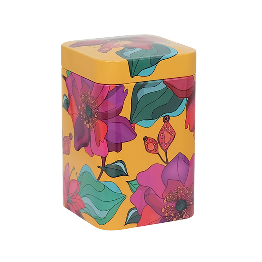 Teedose Poppy je 100g – 2er Set – mit floralen Motiven aufwendig lackiert, Stülpdeckel – Kaffeedose