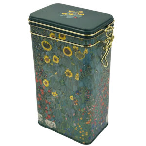 Vorratsdose von Fridolin - Kaffeedose - geprägt und aufwendig lackiert - Künstler: Gustav Klimt Motiv: Bauerngarten