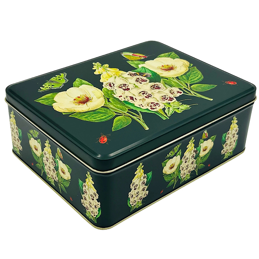 Geschenkdose Design Madame Treacle - Liebevoll gestaltete rechteckige Vorratsdose - Motiv Botanical
