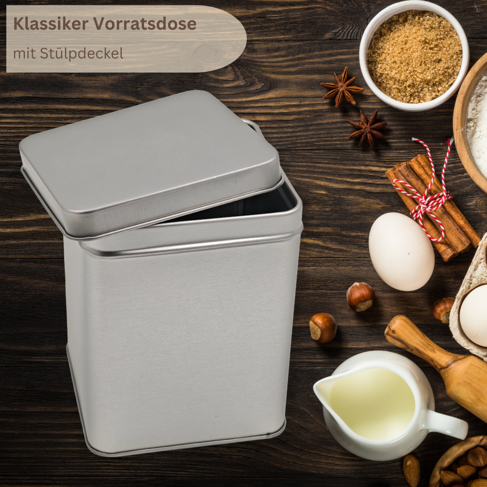 Vorratsdose: Klassiker Blank MIDI Stülpdeckel Keksdose, Bonbondose, Gewürzdose, Mini dose für kleine Utensilien – Bild 3