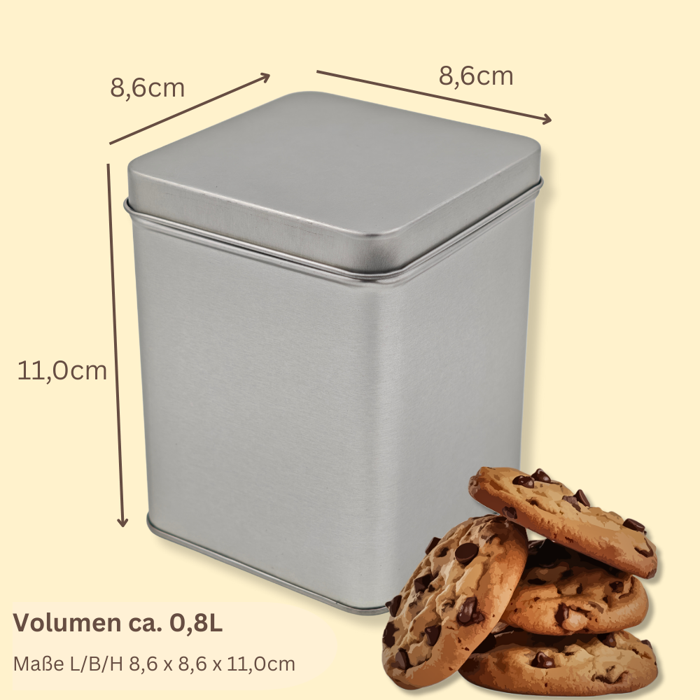 Vorratsdose: Klassiker Blank MIDI Stülpdeckel Keksdose, Bonbondose, Gewürzdose, Mini dose für kleine Utensilien – Bild 6