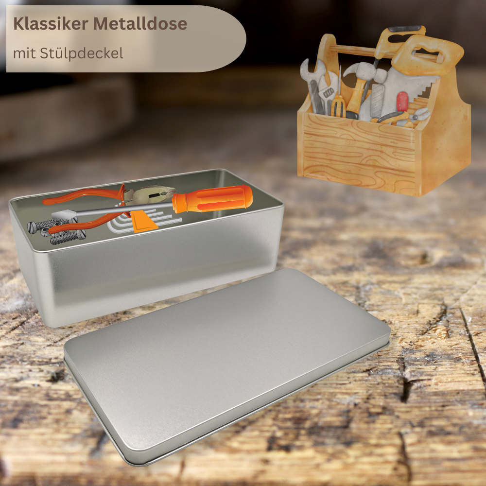 Vorratsdose: Klassiker Blank Flach JUMBO Stülpdeckel Keksdose, Bonbondose, Gewürzdose für kleine Utensilien – Bild 4