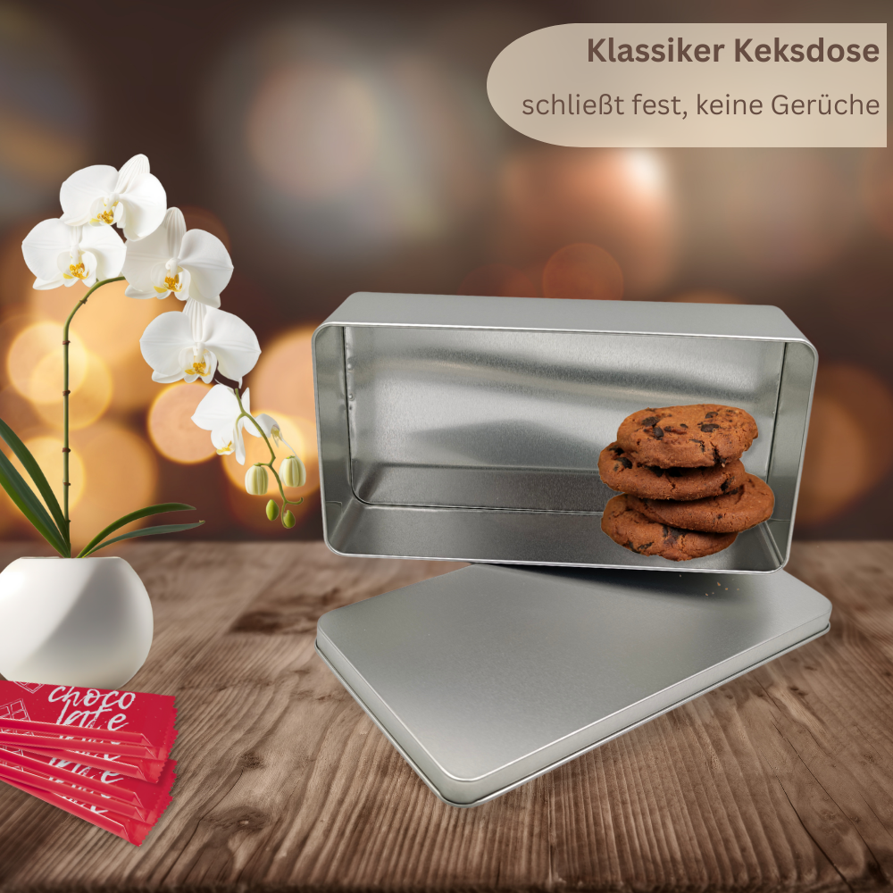 Vorratsdose: Klassiker Blank Flach JUMBO Stülpdeckel Keksdose, Bonbondose, Gewürzdose für kleine Utensilien – Bild 5