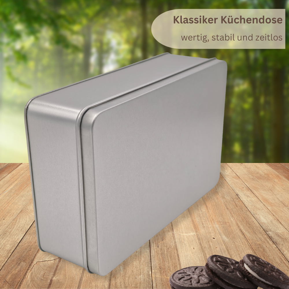 Vorratsdose: Klassiker Blank Flach MAXI Stülpdeckel Keksdose, Bonbondose, Gewürzdose für kleine Utensilien – Bild 2