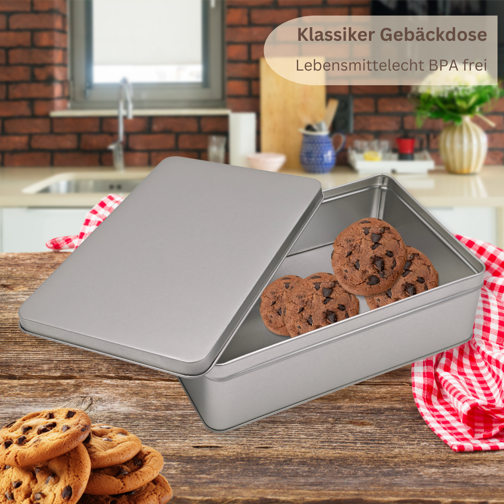 Vorratsdose: Klassiker Blank Flach MAXI Stülpdeckel Keksdose, Bonbondose, Gewürzdose für kleine Utensilien – Bild 5