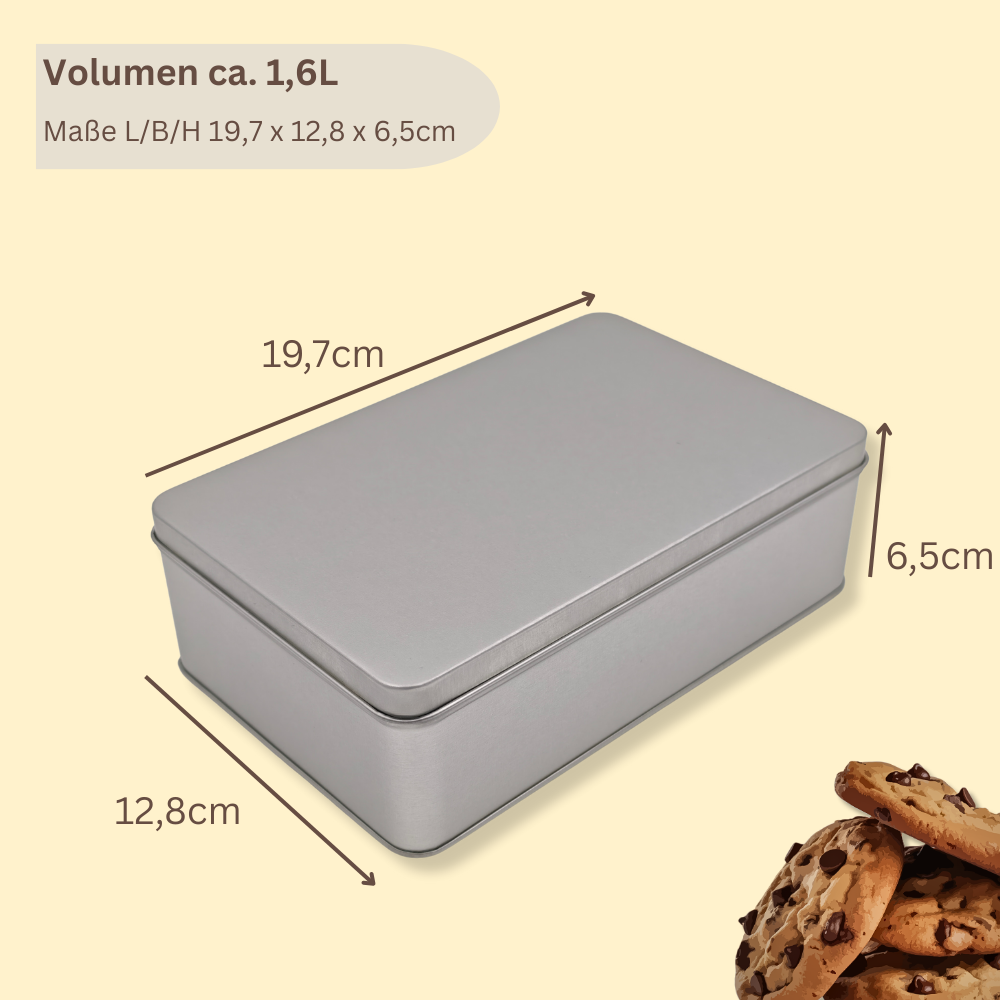 Vorratsdose: Klassiker Blank Flach MAXI Stülpdeckel Keksdose, Bonbondose, Gewürzdose für kleine Utensilien – Bild 6