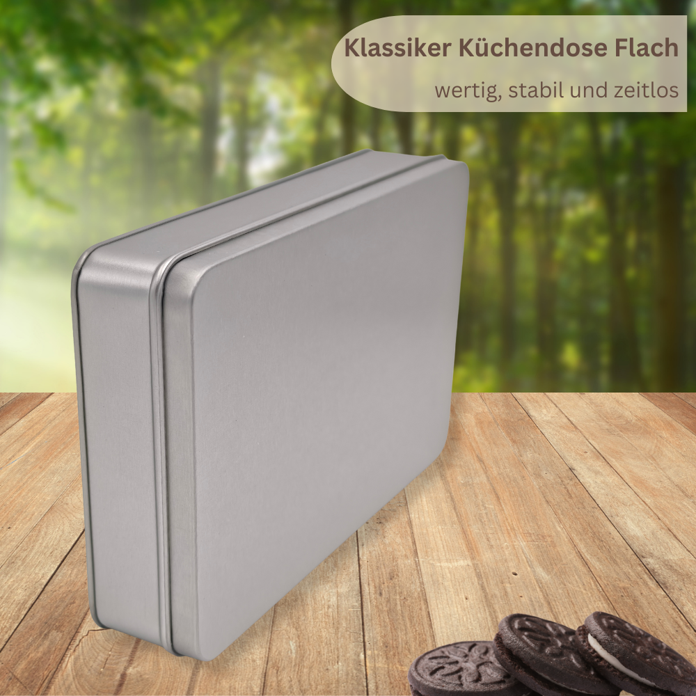 Geschenkdose: Klassiker Blank Flach MIDI Stülpdeckel Keksdose, Bonbondose, Gewürzdose für kleine Utensilien