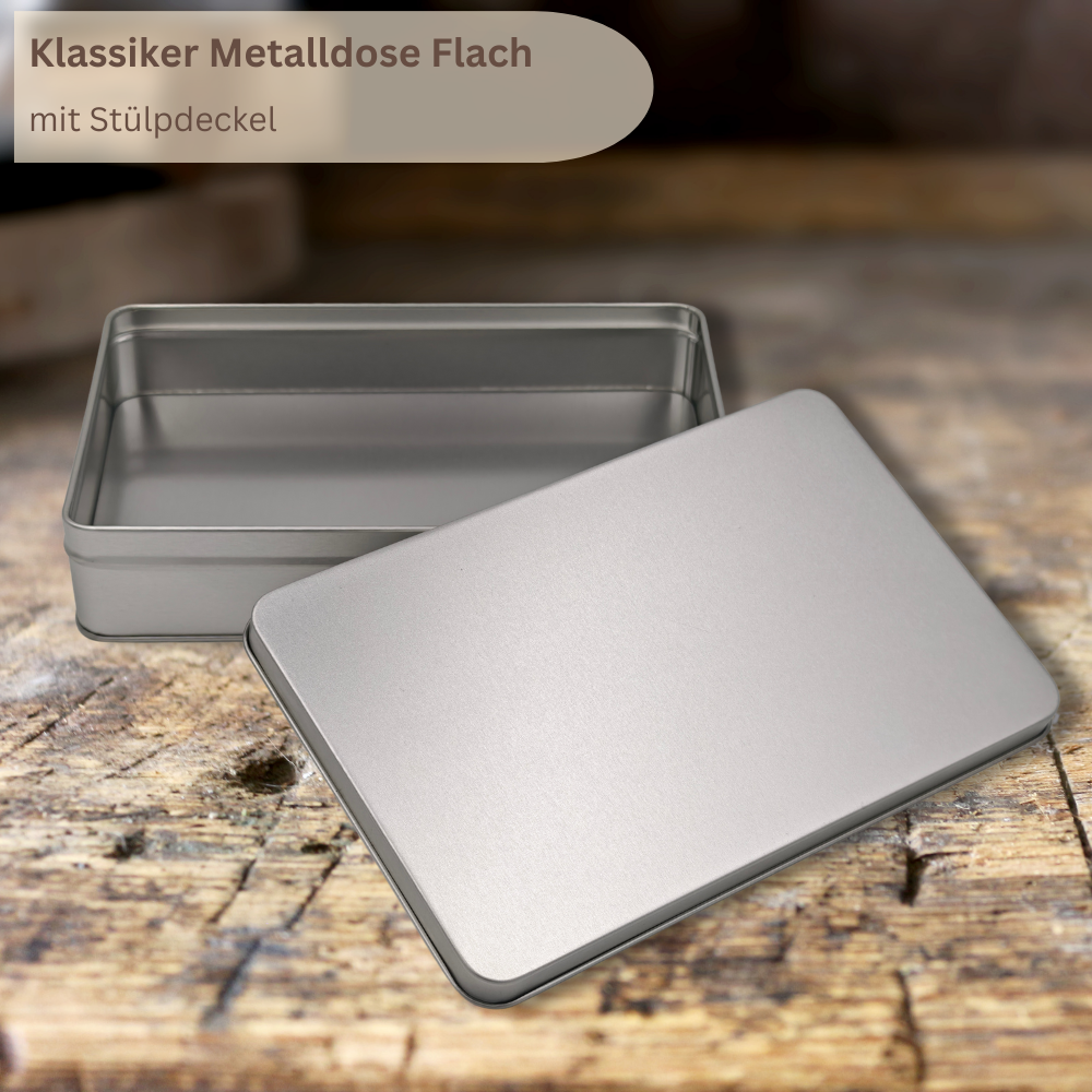 Geschenkdose: Klassiker Blank Flach MIDI Stülpdeckel Keksdose, Bonbondose, Gewürzdose für kleine Utensilien – Bild 4