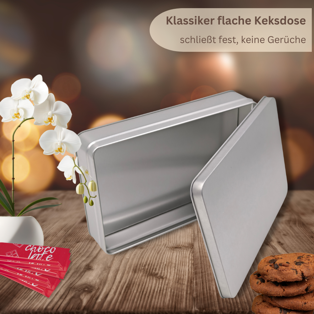 Geschenkdose: Klassiker Blank Flach MIDI Stülpdeckel Keksdose, Bonbondose, Gewürzdose für kleine Utensilien – Bild 5