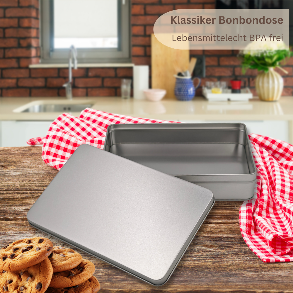 Geschenkdose: Klassiker Blank Flach MIDI Stülpdeckel Keksdose, Bonbondose, Gewürzdose für kleine Utensilien – Bild 6