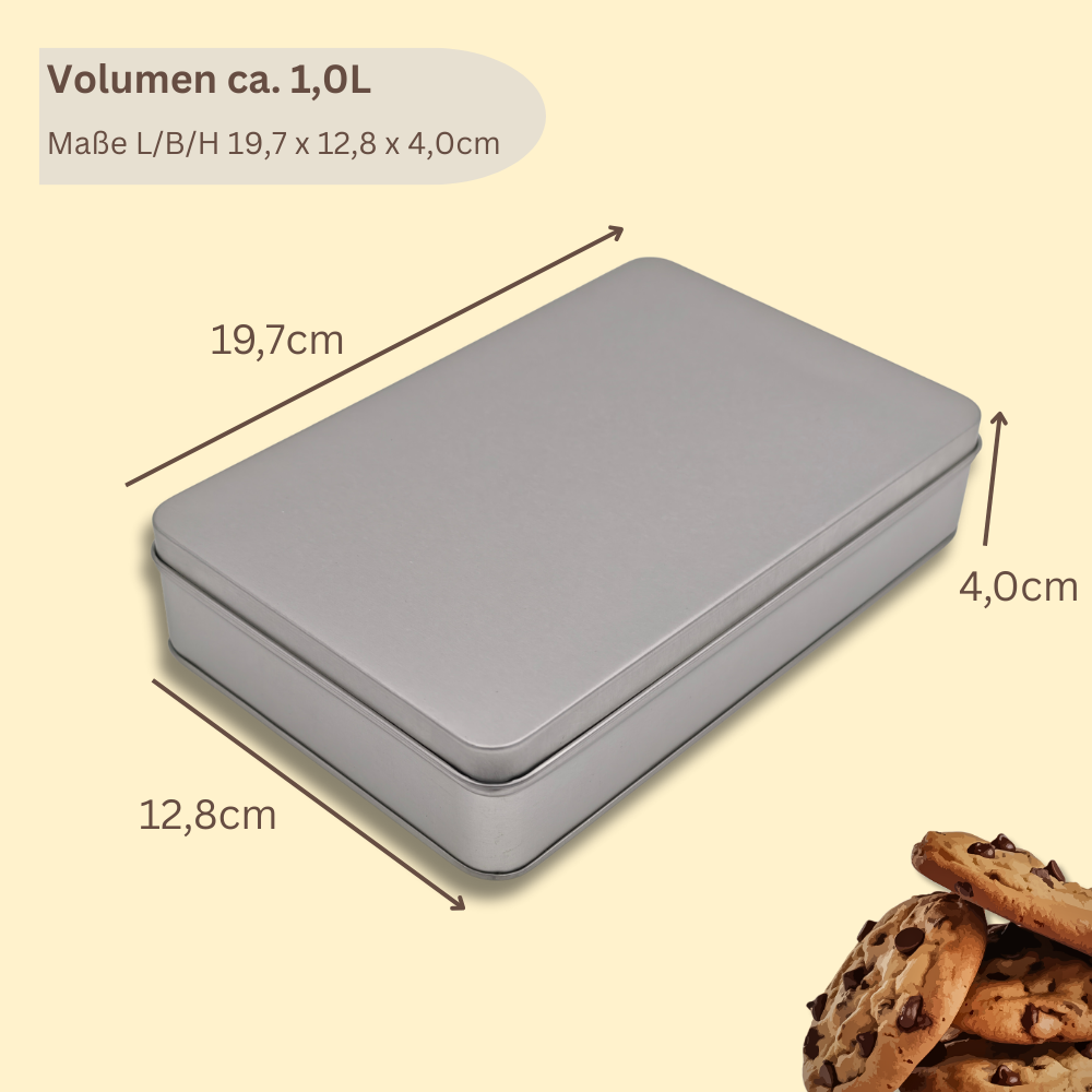 Geschenkdose: Klassiker Blank Flach MIDI Stülpdeckel Keksdose, Bonbondose, Gewürzdose für kleine Utensilien – Bild 3