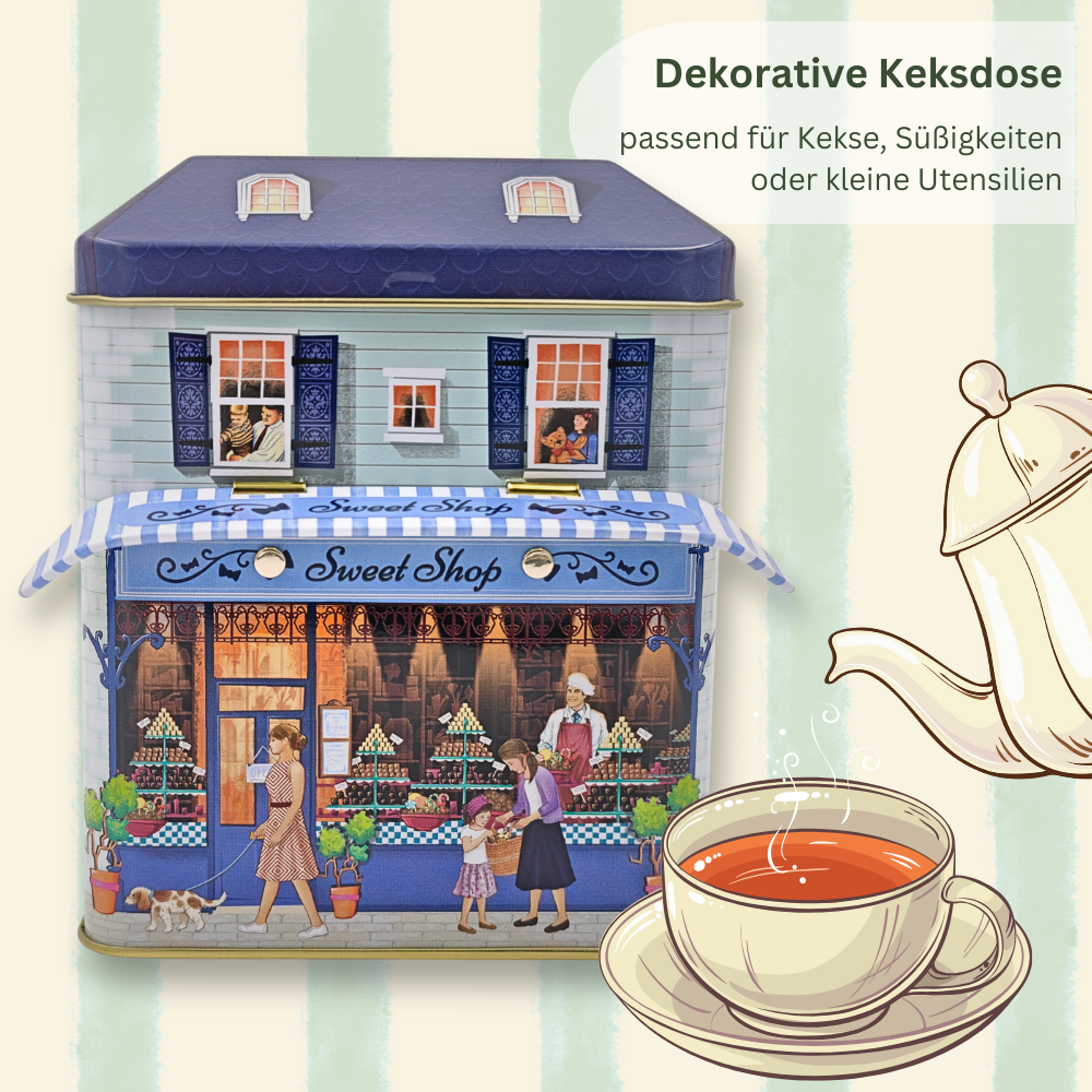 Geschenkdose: Kleines Haus Sweet Shop mit Vordach – Bild 3