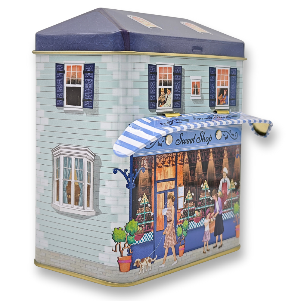 Geschenkdose: Kleines Haus Sweet Shop mit Vordach