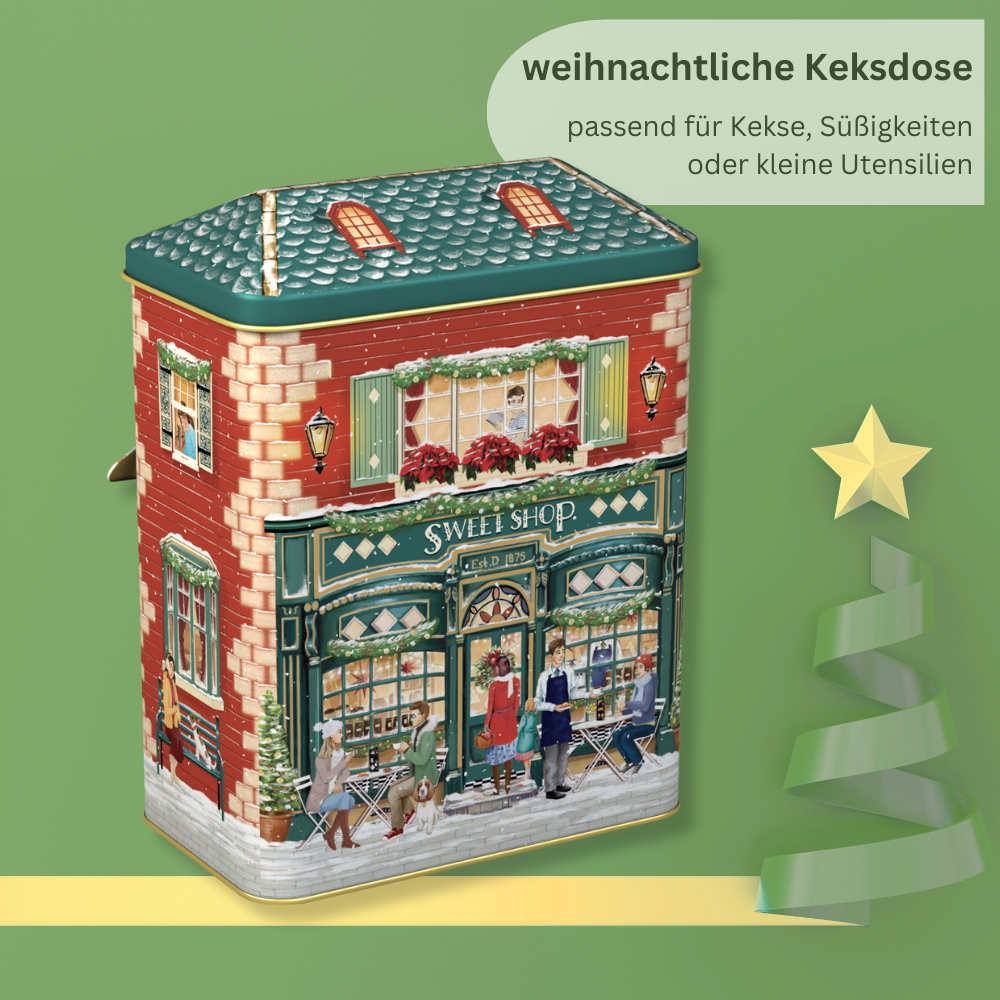 Gebäckdose: Kleines Haus Winter Sweet mit Vordach – Bild 6
