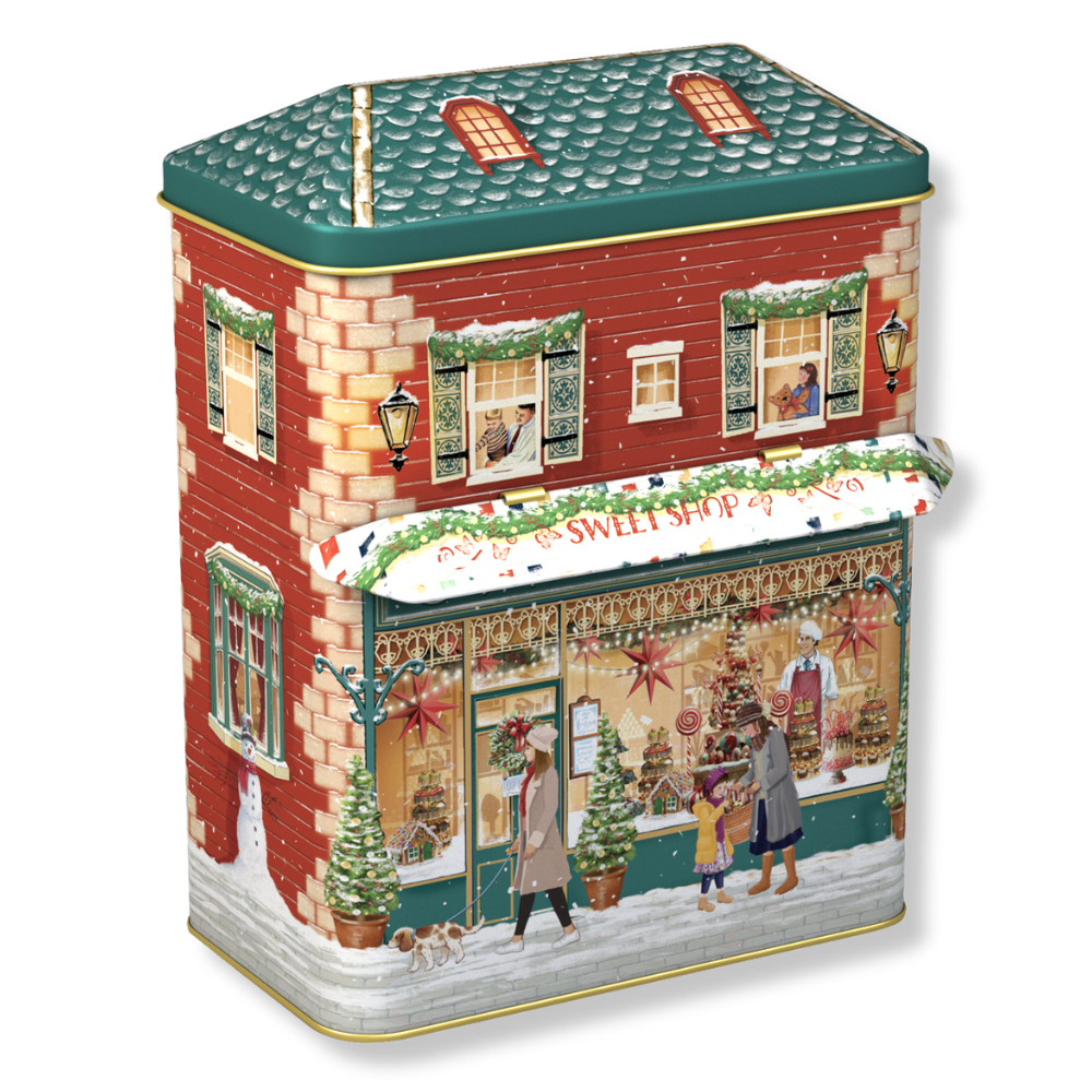 Gebäckdose: Kleines Haus Winter Sweet mit Vordach