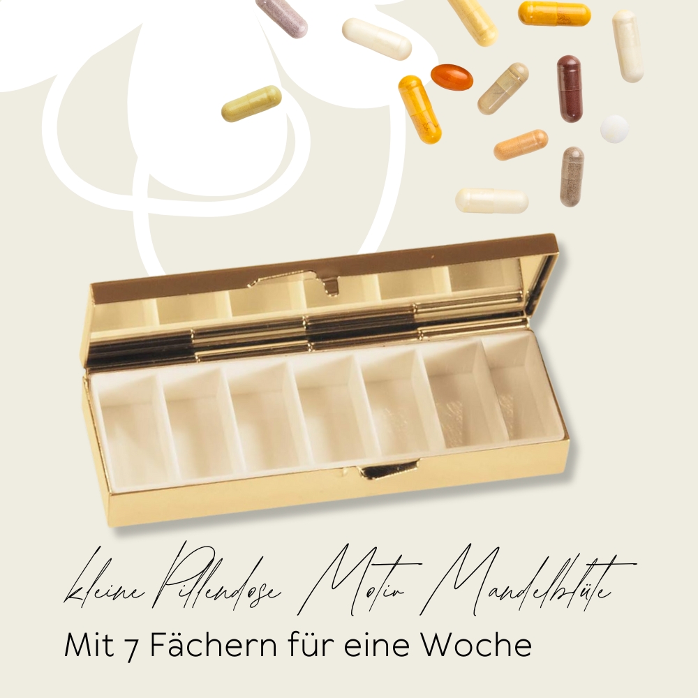 Kleine Pillendose für 7 Tage von Fridolin – Motiv: Van Gogh Mandelblüten