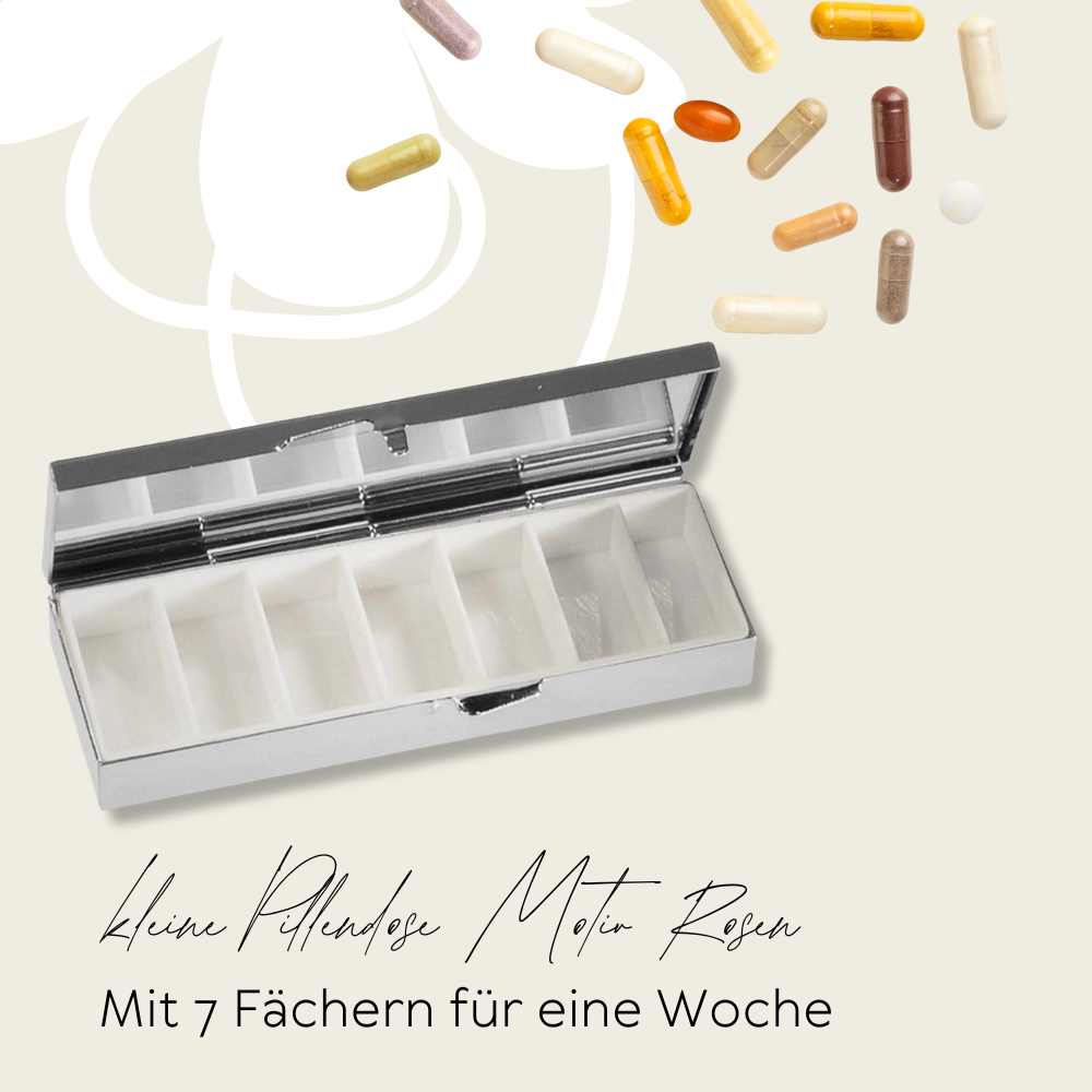 Kleine Pillendose für 7 Tage von Fridolin – Motiv: William Morris Rosen